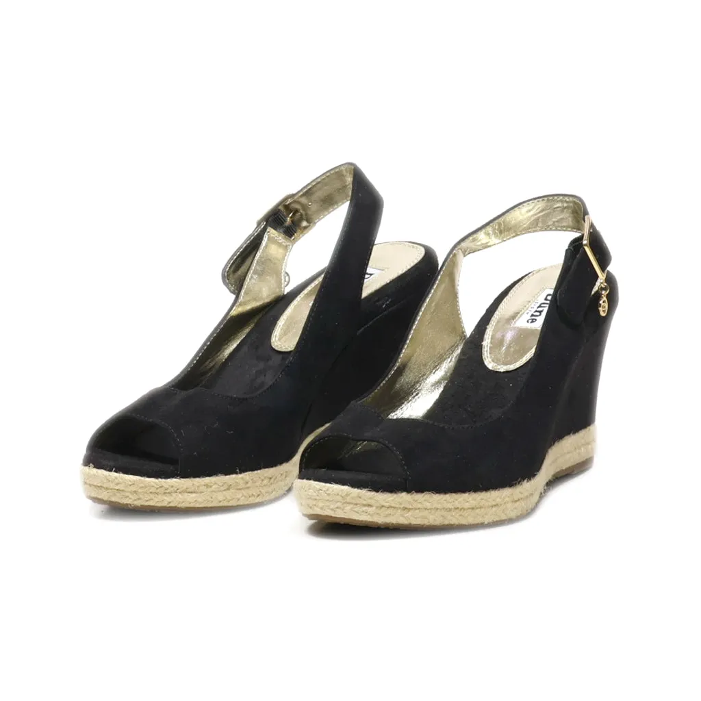 Dune London Klicks Wedge Sandals Suede Black Colour For Women