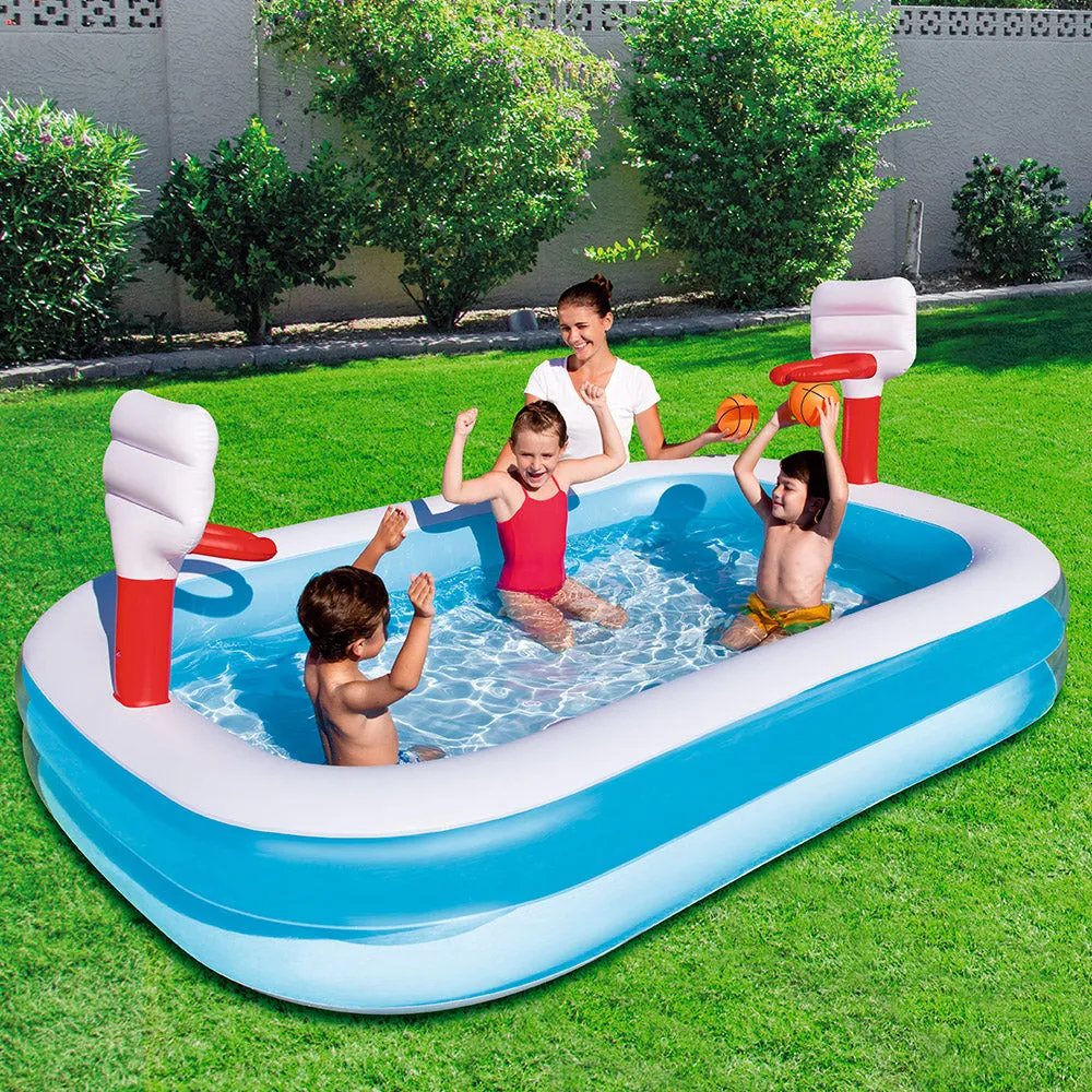 Durable Inflatable Kids Pool with Basketball Hoop - Bestway