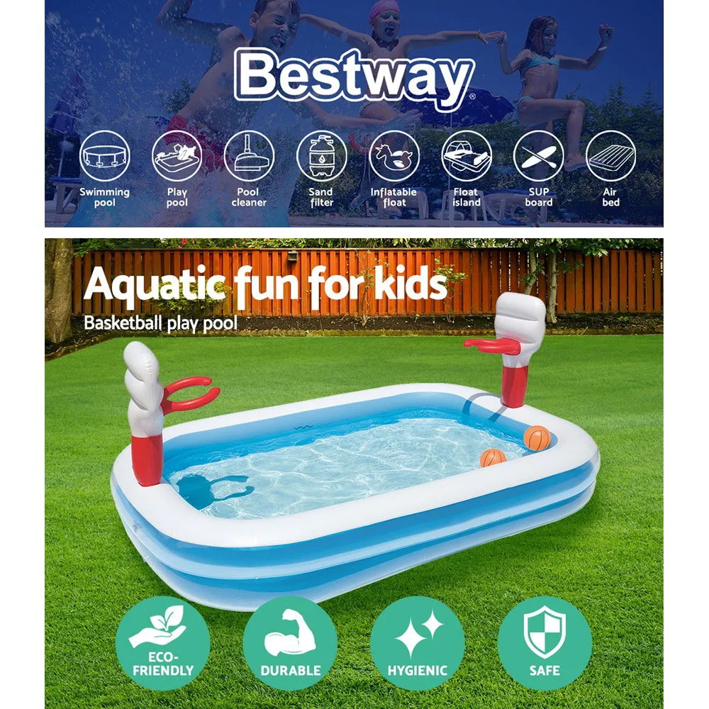 Durable Inflatable Kids Pool with Basketball Hoop - Bestway