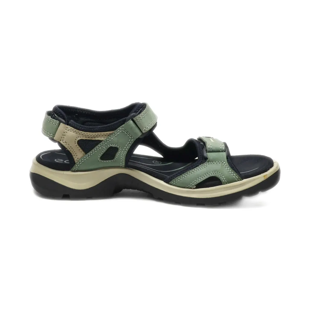 Ecco Flat Sandals Fabric Green Colour For Women