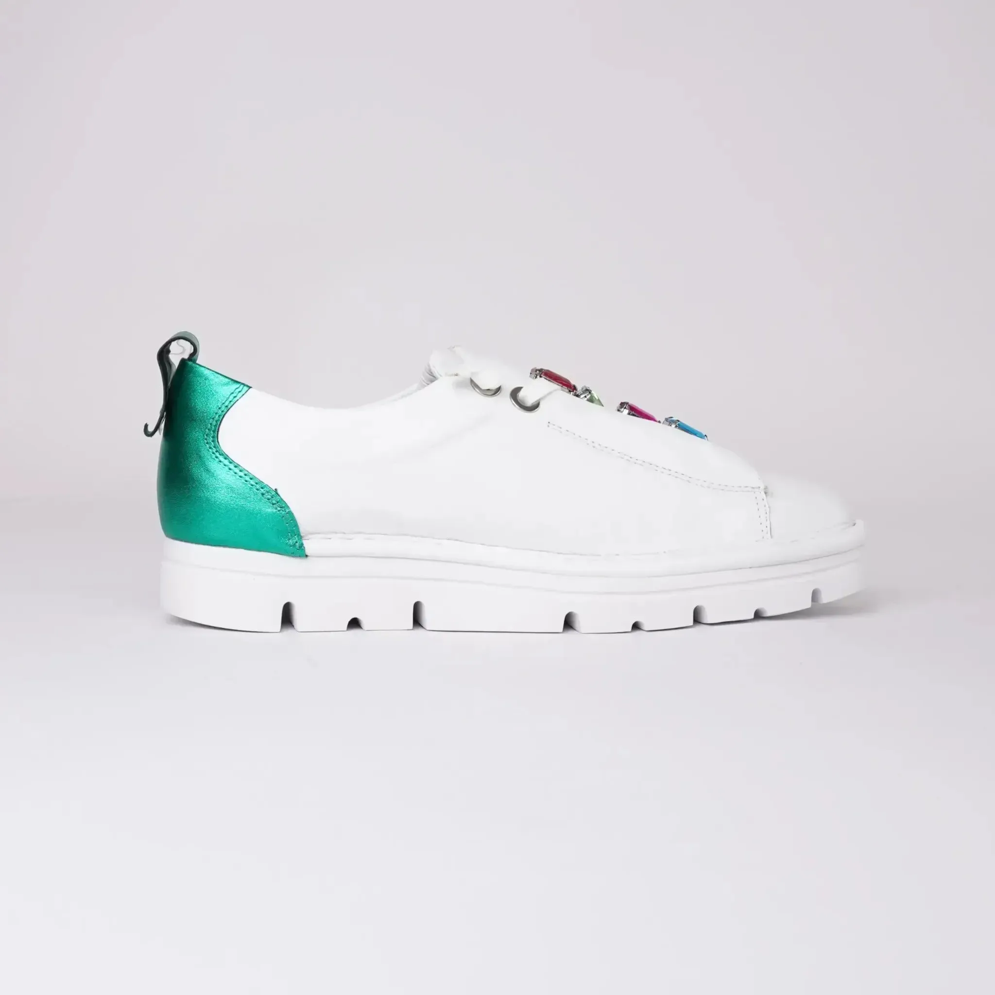 Erzzi White/ Bright Multi Leather Sneakers