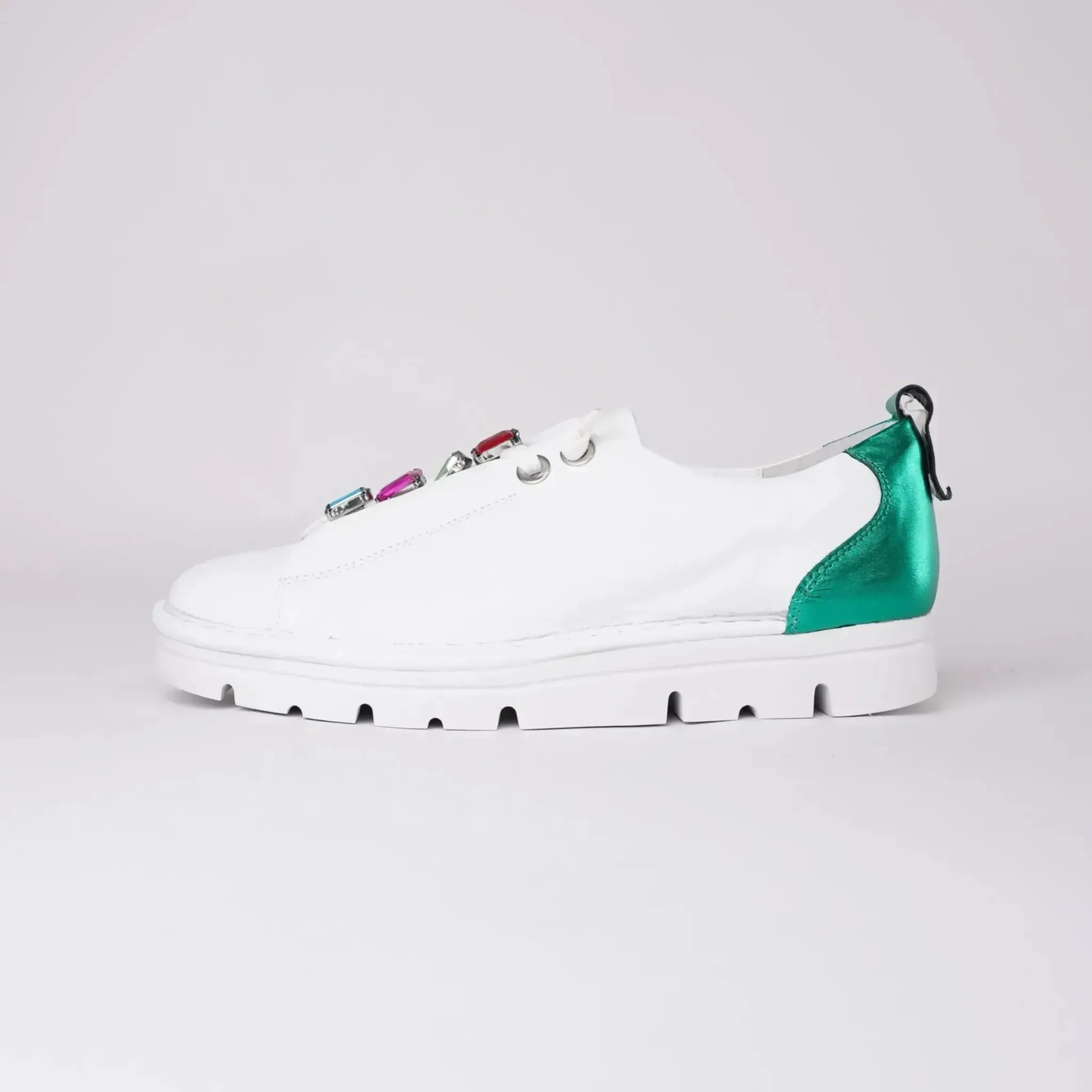 Erzzi White/ Bright Multi Leather Sneakers