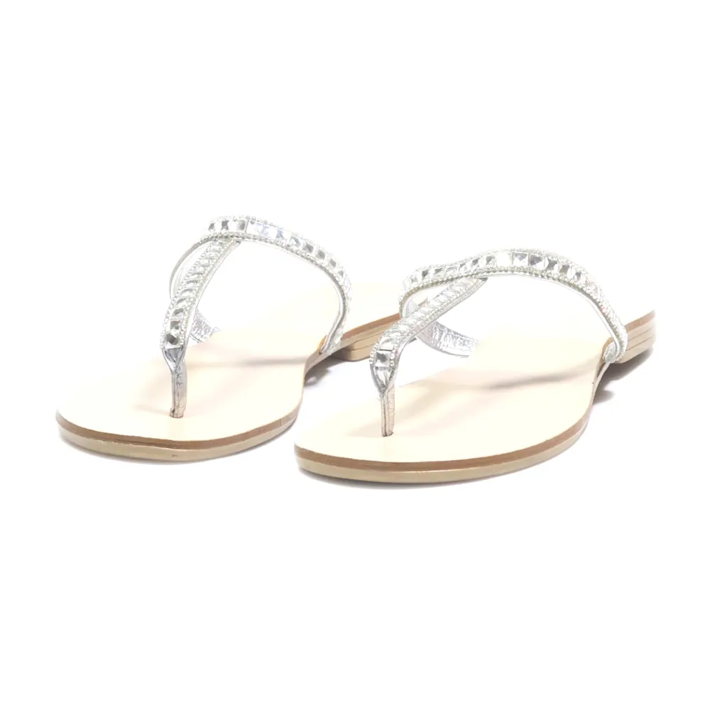 Esprit Flat Sandals Fabric Silver Colour For Women