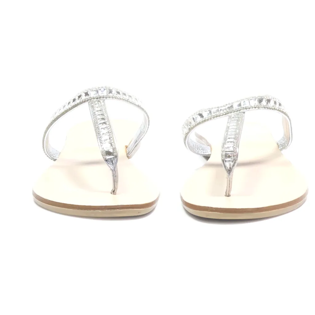 Esprit Flat Sandals Fabric Silver Colour For Women