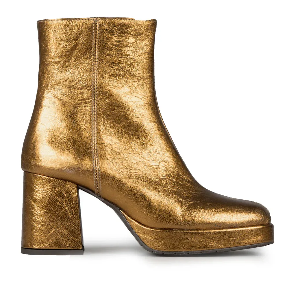 Esska Sassy Heeled Boot Dark Gold