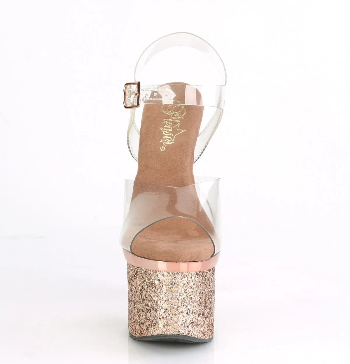 ESTEEM-708CHLG Clear/Rose Gold Chrome-Multi Glitter