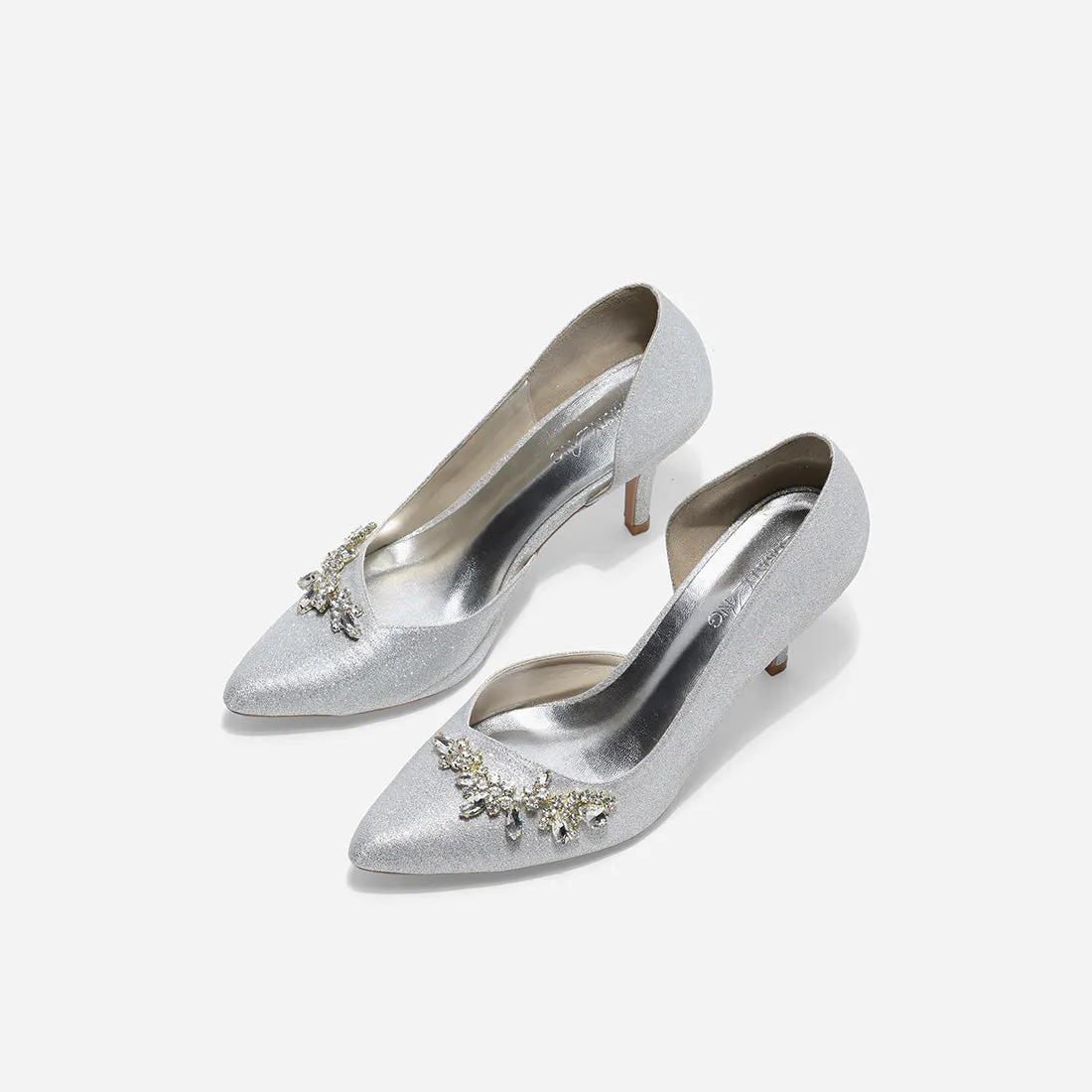 Evelyn Cynthia Silver Pumps