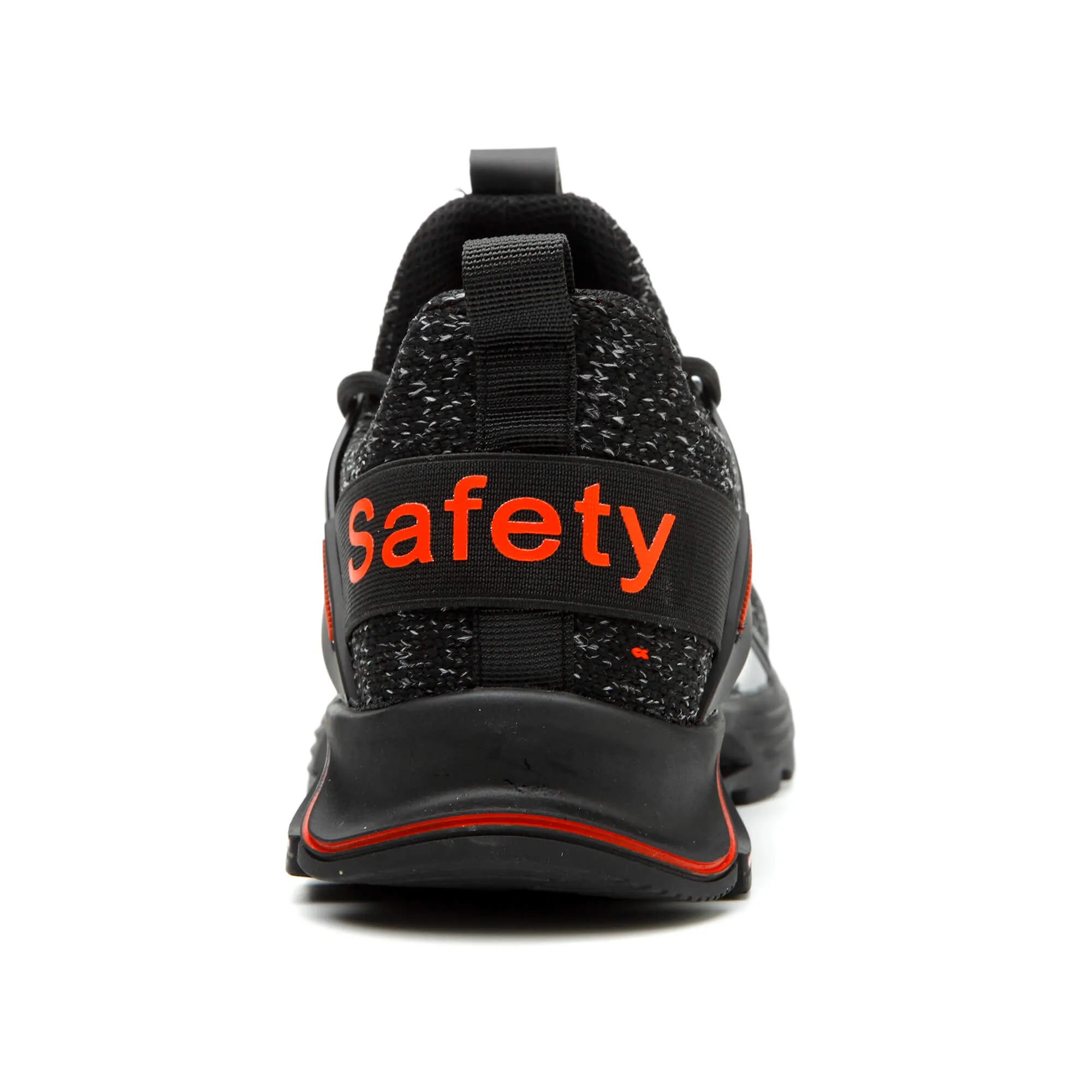 F19 BLACK RED Steel Toe Safety Shoes Lightweight for Men Women