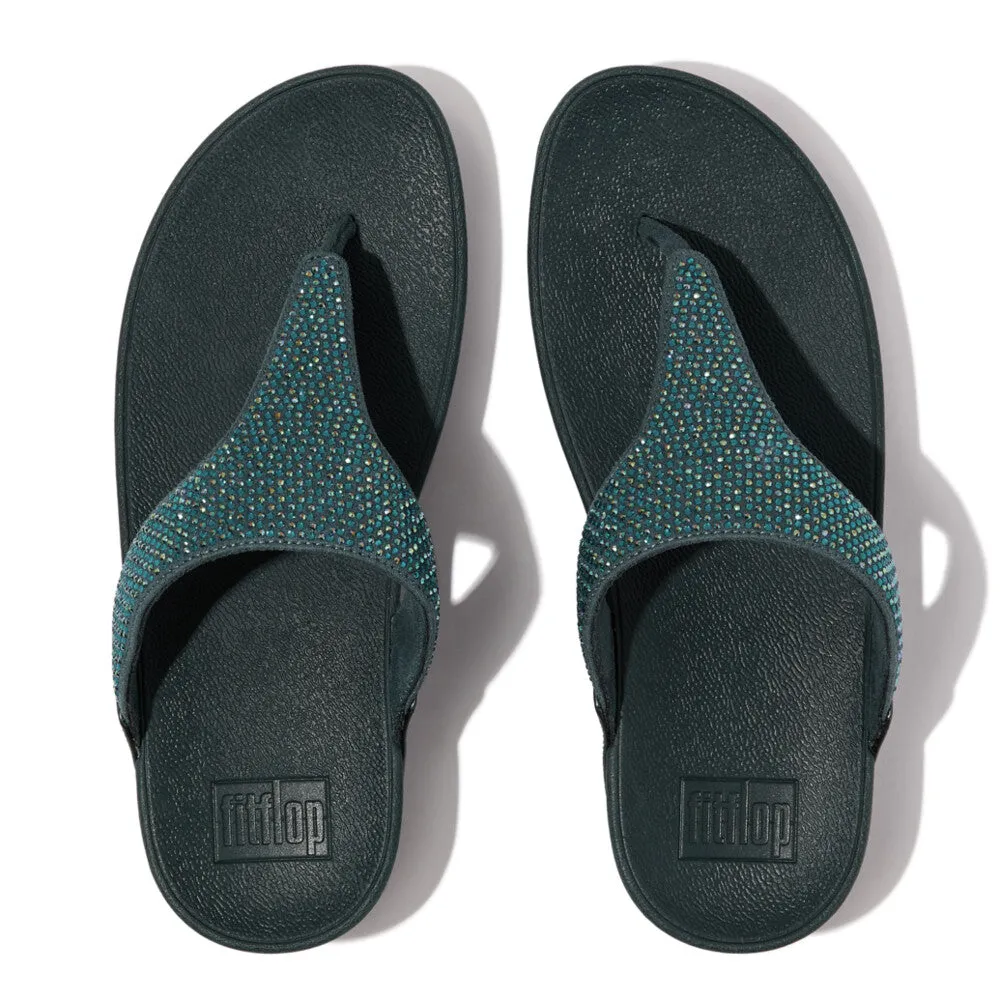 FitFlop Lulu Crystal Embellished Sandals - Steel Blue