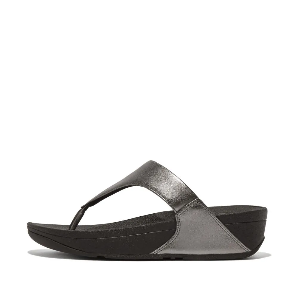 FitFlop Lulu Leather Sandals - Classic Pewter Mix