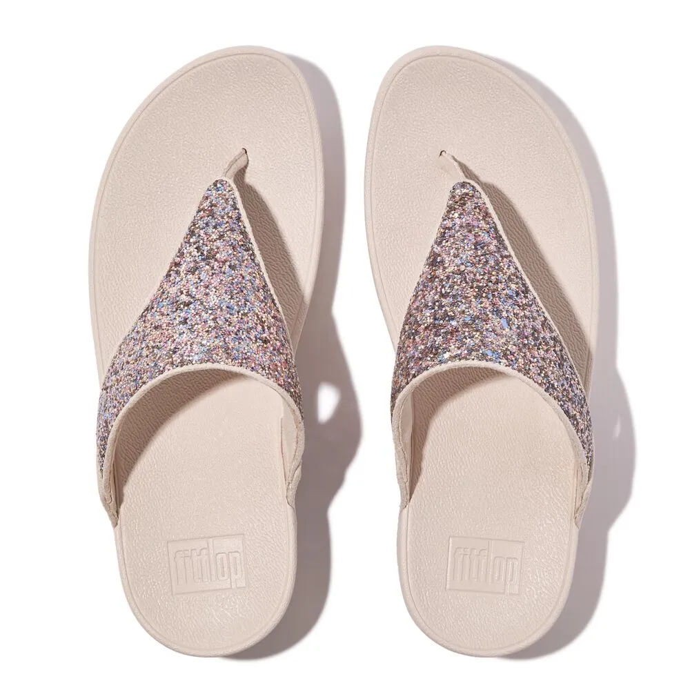 FitFlop Lulu Multi Tonal Glitter Sandals - Nude Rose Mix