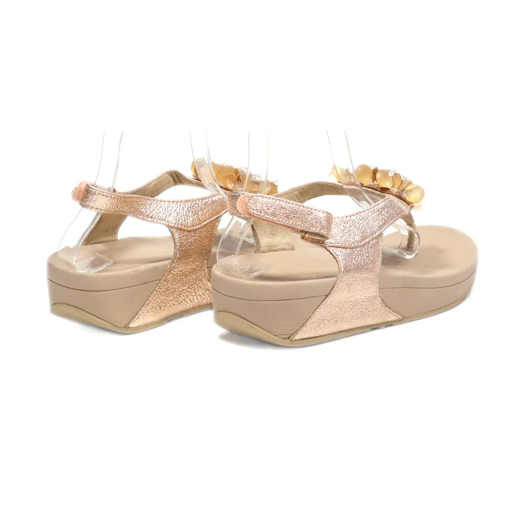 Fitflop Platform Sandals Leather Pink Colour For Women