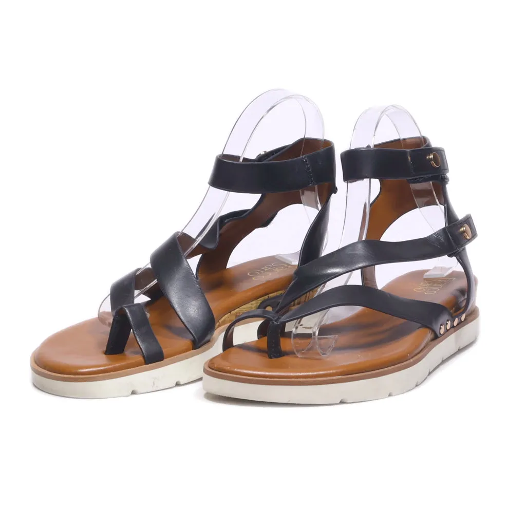 Franco Sarto Daven Flat Sandals Leather Black Colour For Women