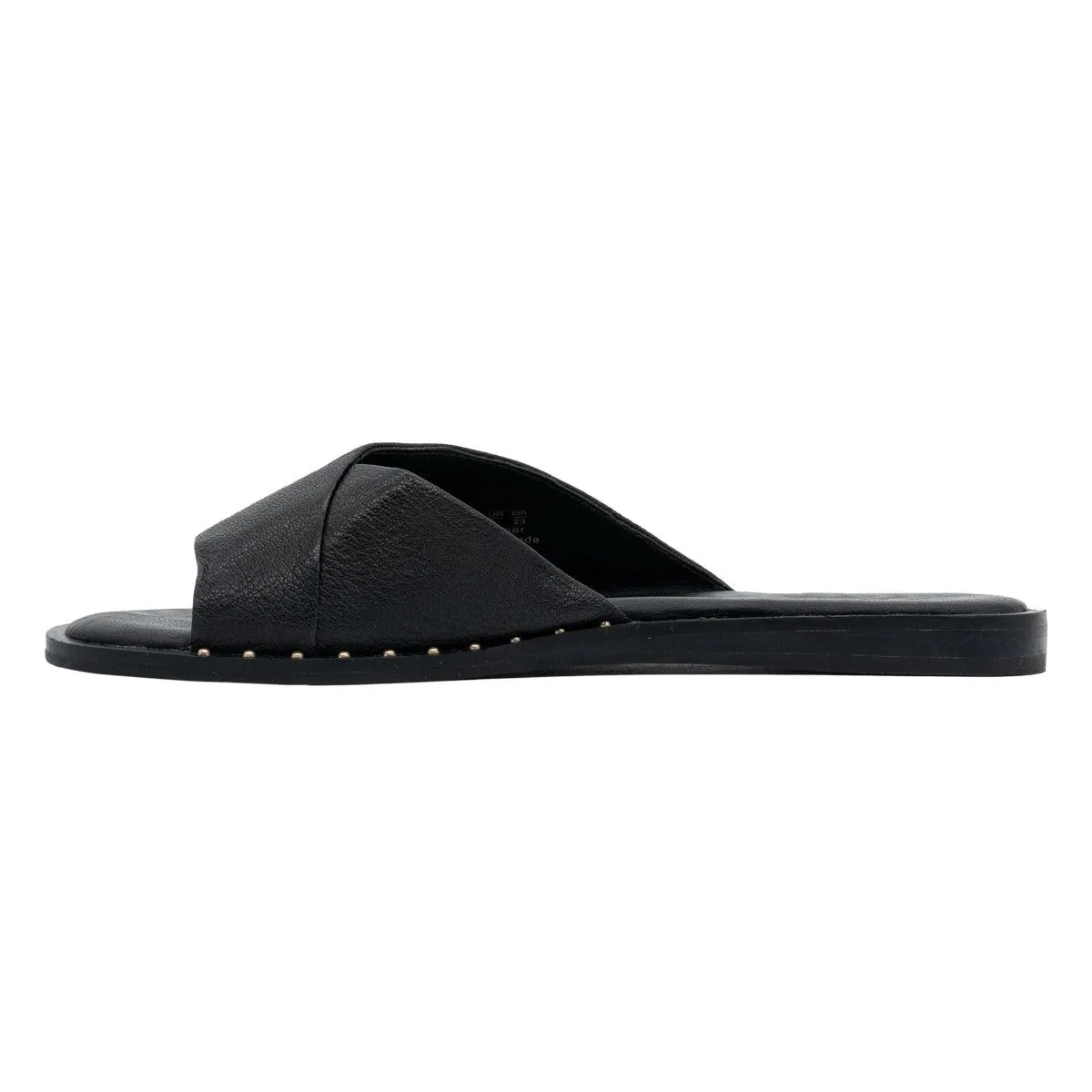 Franco Sarto Riviera Flat Sandals Leather Black Colour For Women