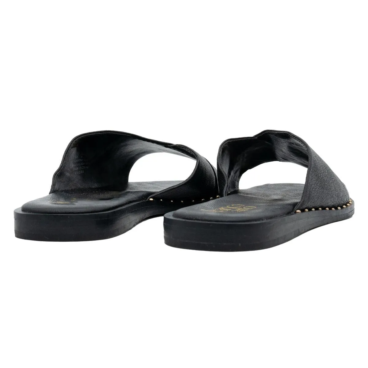 Franco Sarto Riviera Flat Sandals Leather Black Colour For Women