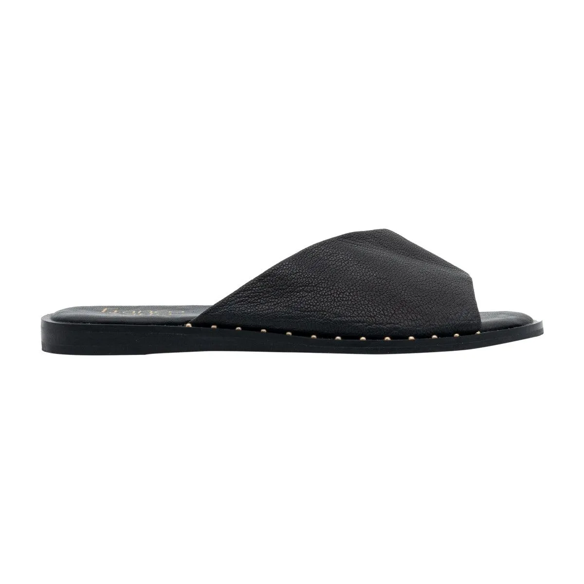 Franco Sarto Riviera Flat Sandals Leather Black Colour For Women