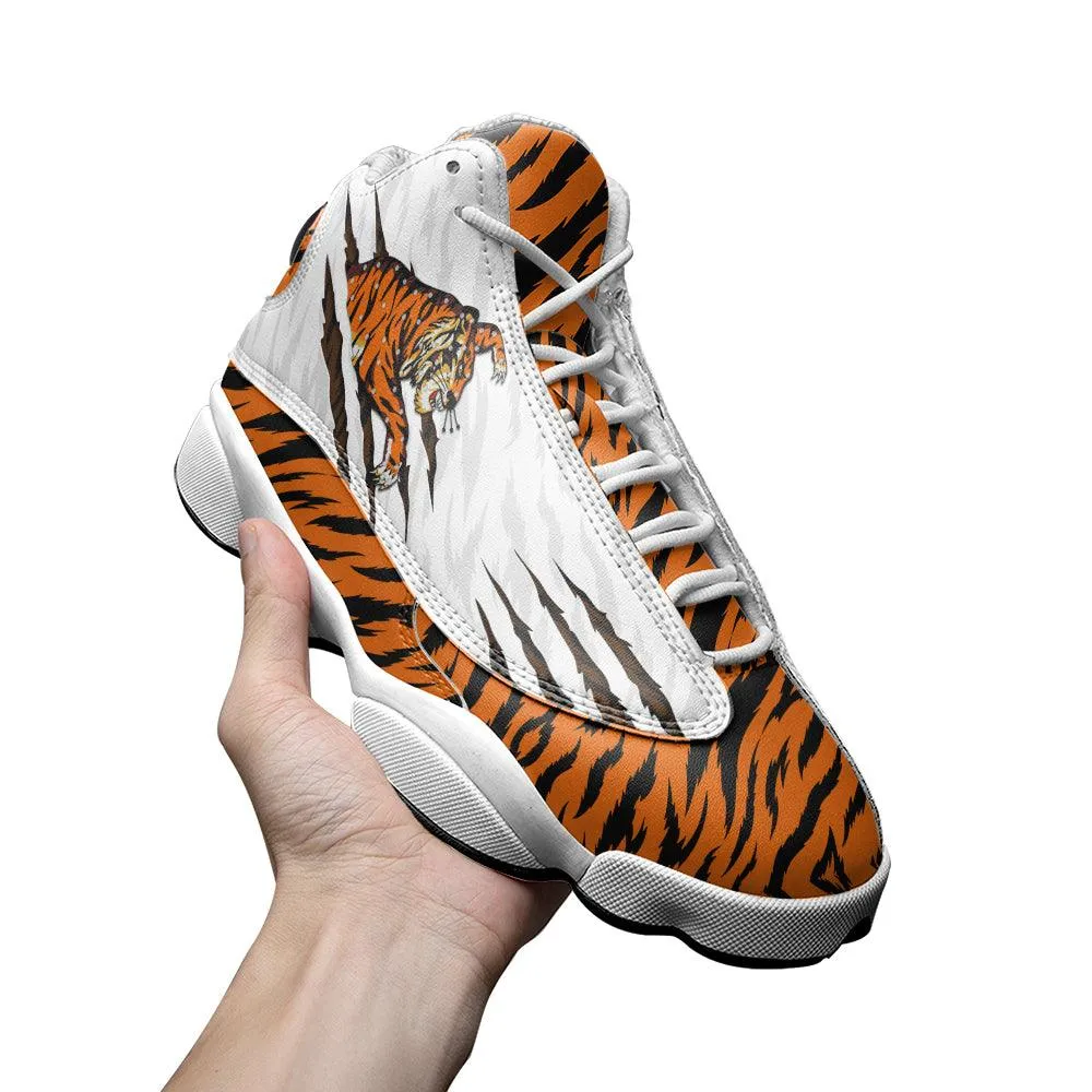 Gearhomie Elvis Tiger Unisex AJ13 Shoes White