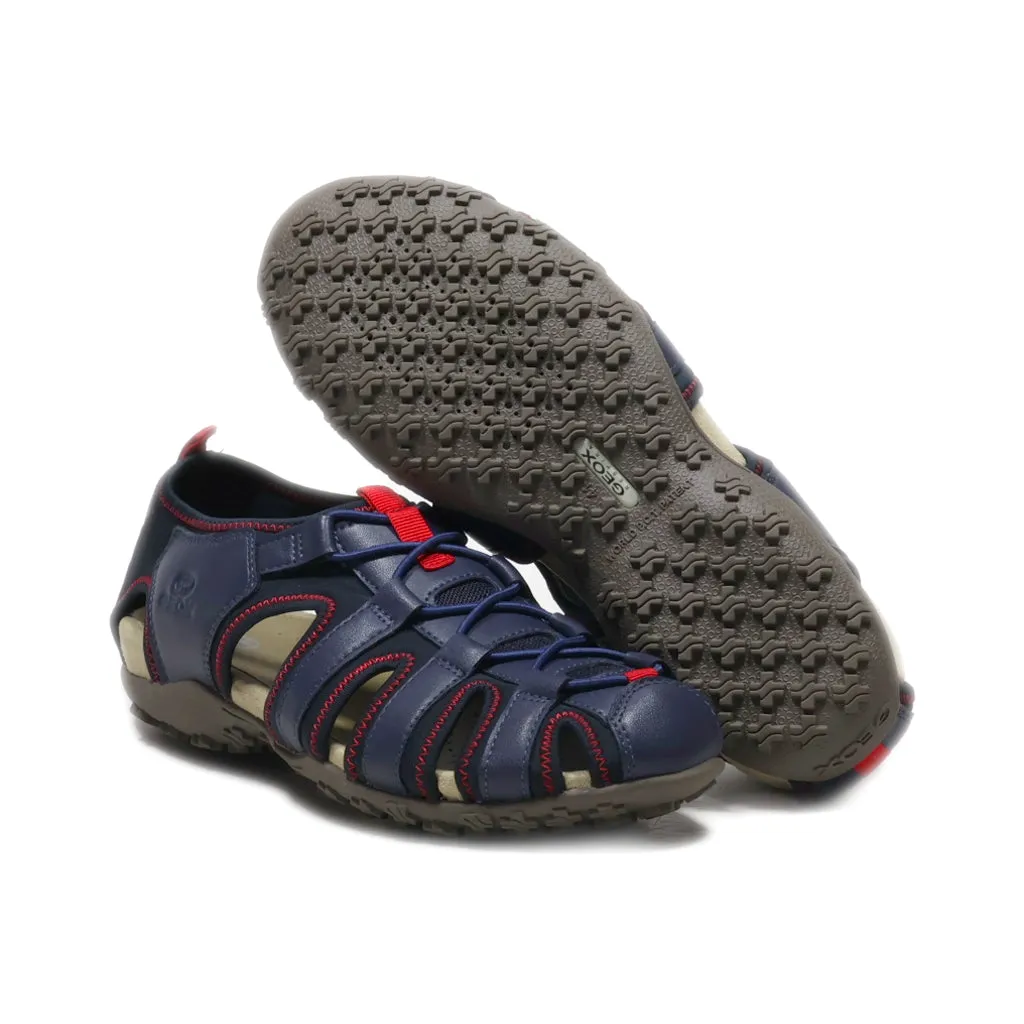 Geox Casual Sandals Leather Blue Colour For Men