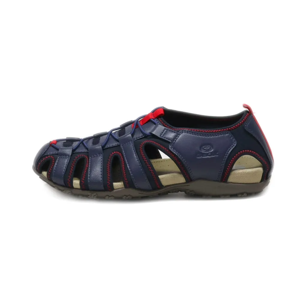 Geox Casual Sandals Leather Blue Colour For Men