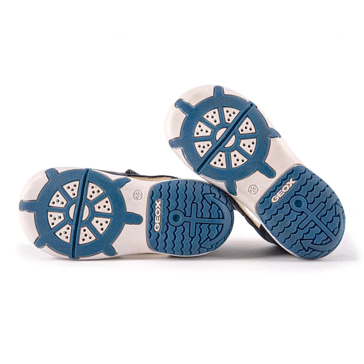 Geox Elba Flat Sandals Leather Blue Colour For Kids