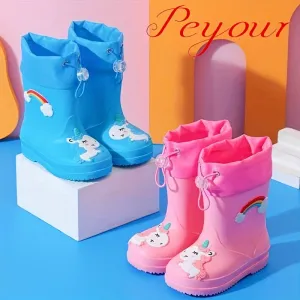 Girls' Waterproof Rainbow Rain Boots | Durable & Stylish Footwear"