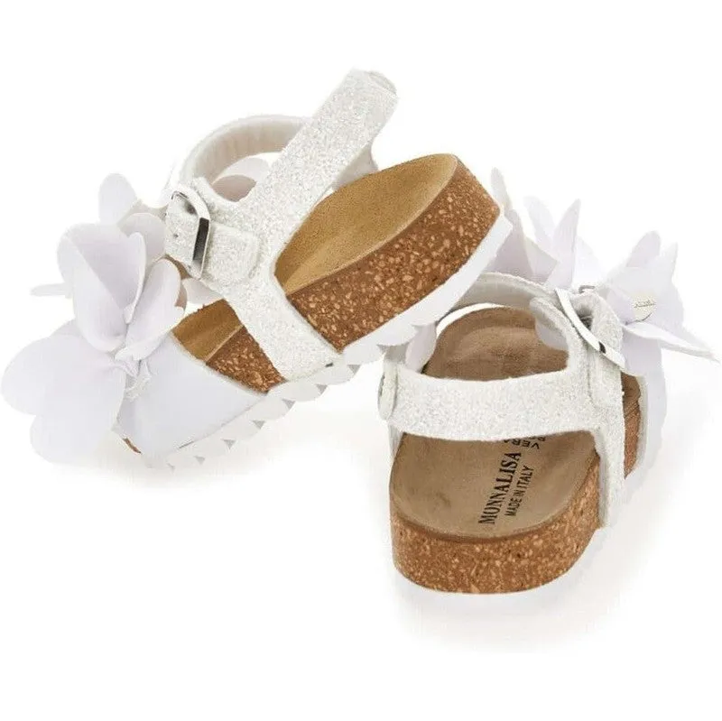 Girls White Flower Sandals