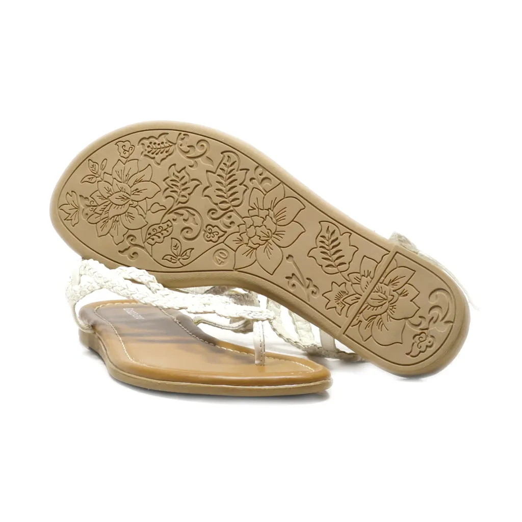 Graceland Flat Sandals Leather White Colour For Women