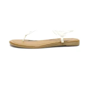 Graceland Flat Sandals Leather White Colour For Women