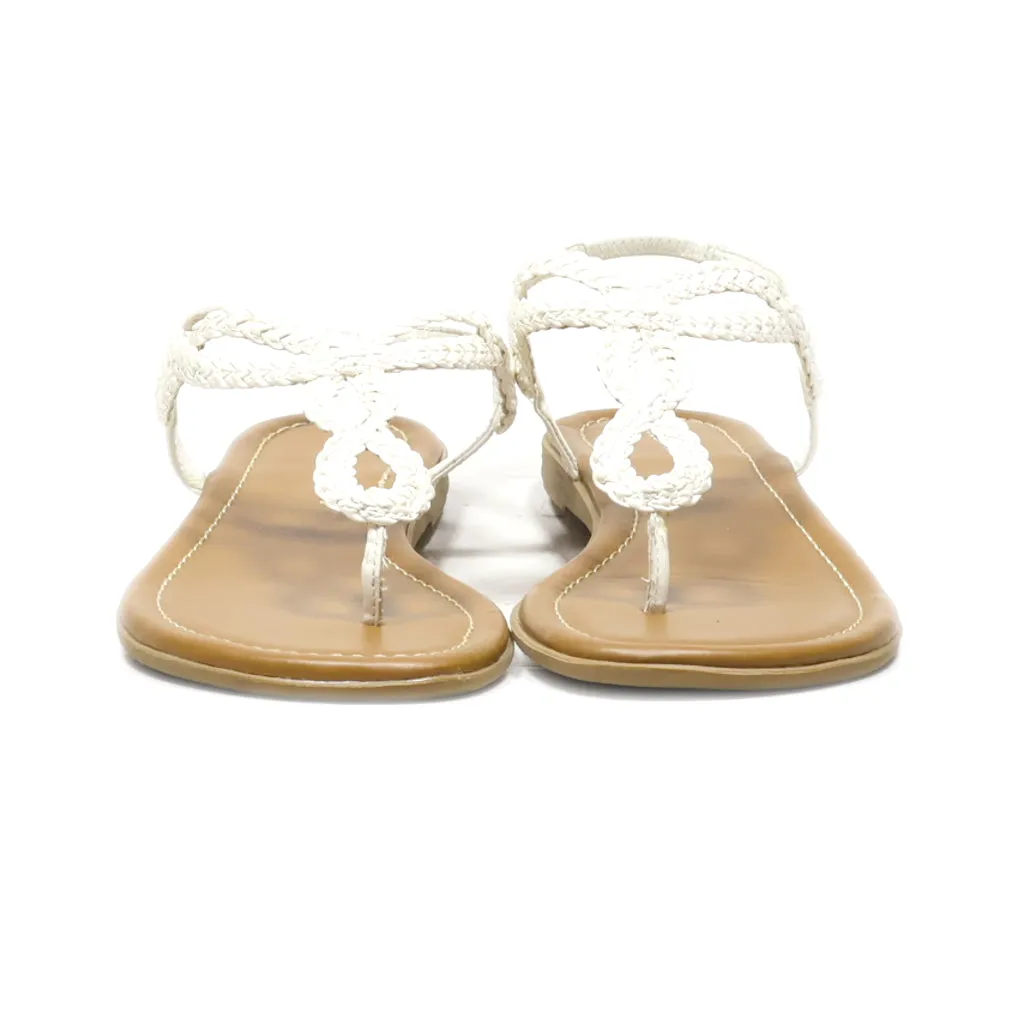 Graceland Flat Sandals Leather White Colour For Women