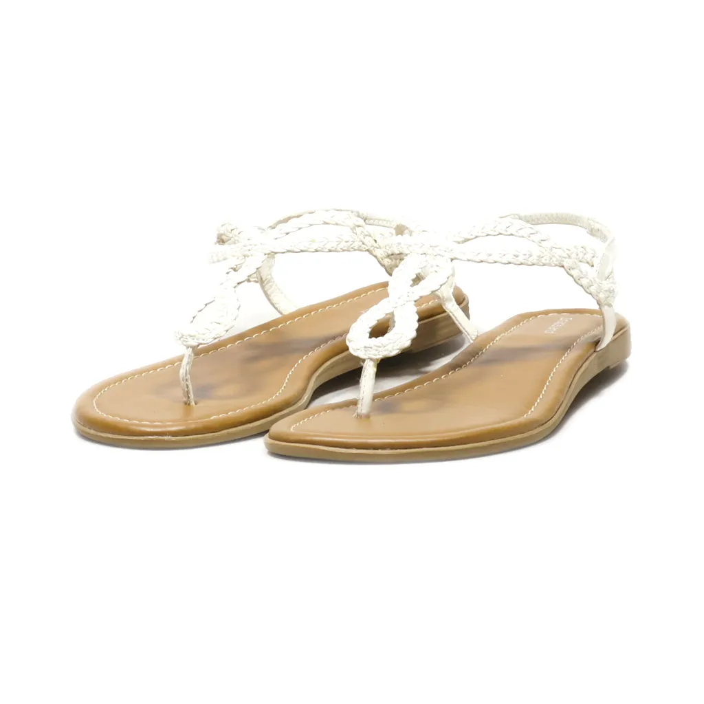 Graceland Flat Sandals Leather White Colour For Women