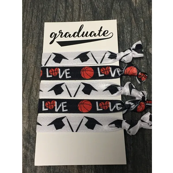 Graduation Basketball Hair Ties