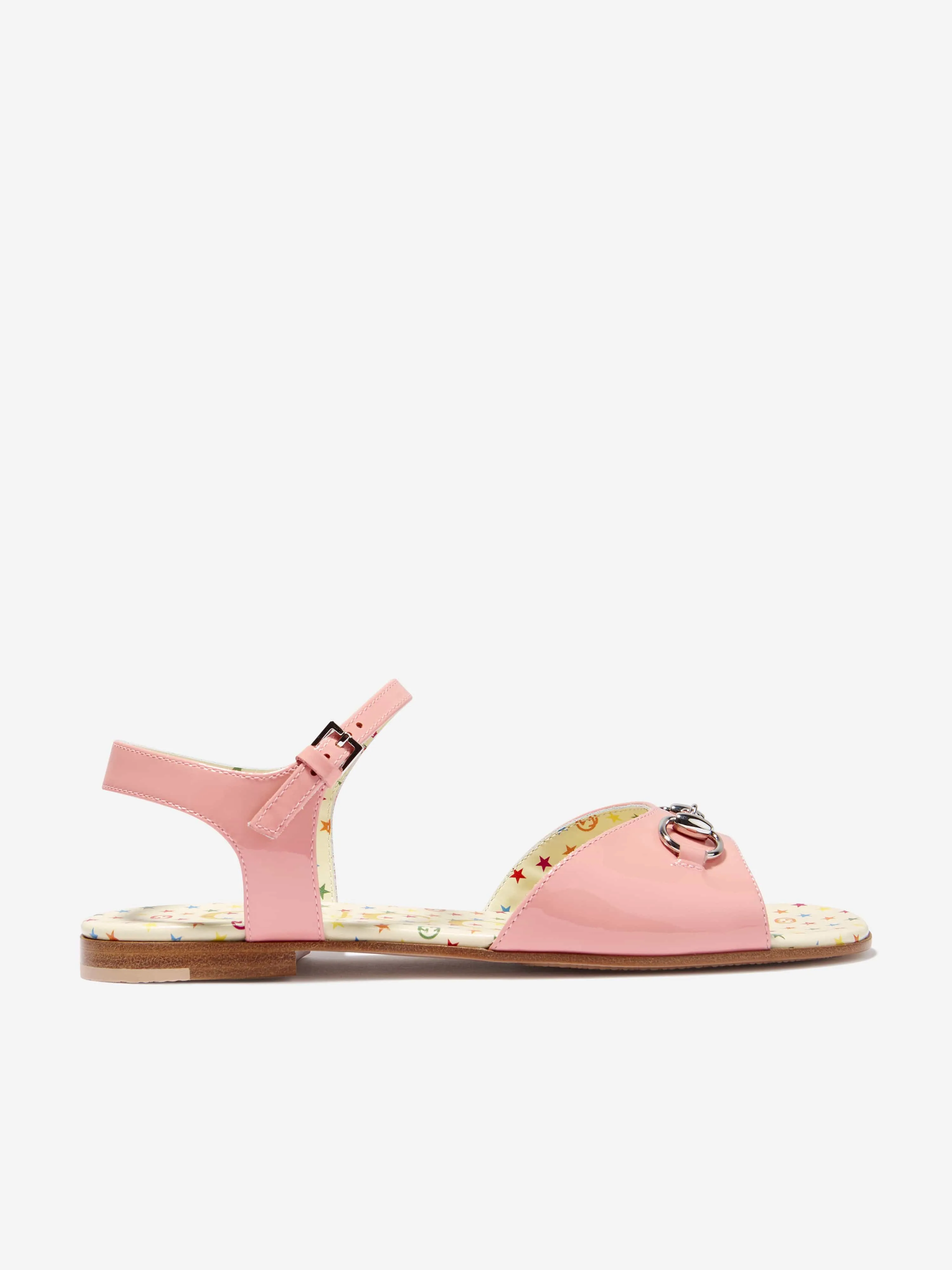 Gucci Girls Patent Leather Horsebit Sandals