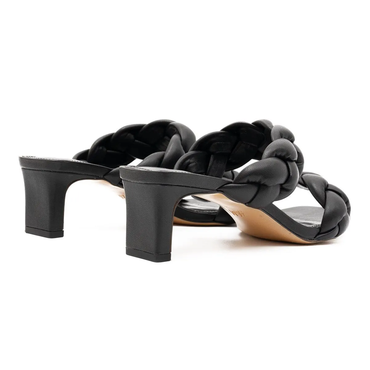 H&M Braidedmid-Heel Sandals Leather Black Colour For Women