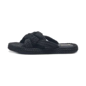 H&M Flat Sandals Fabric Black Colour For Women