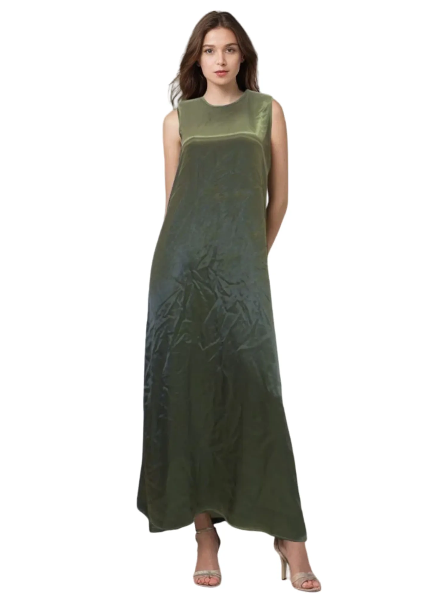 Hard Tail Satin Maxi Dress (Style: SAT-47)