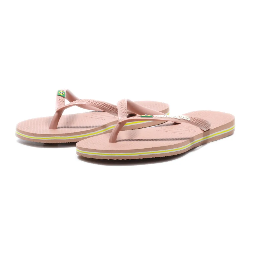 Havaianas Flat Sandals Rubber Brown Colour For Kids