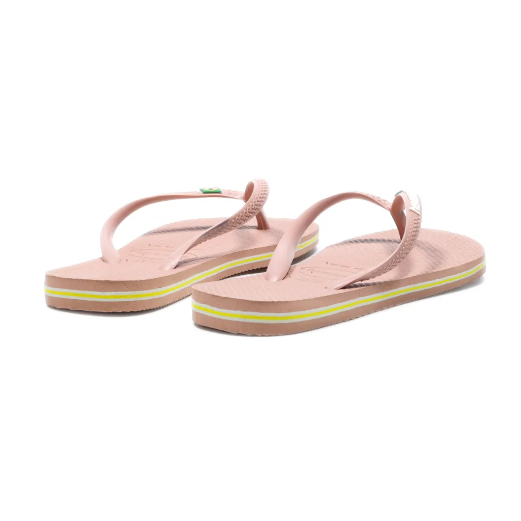 Havaianas Flat Sandals Rubber Brown Colour For Kids