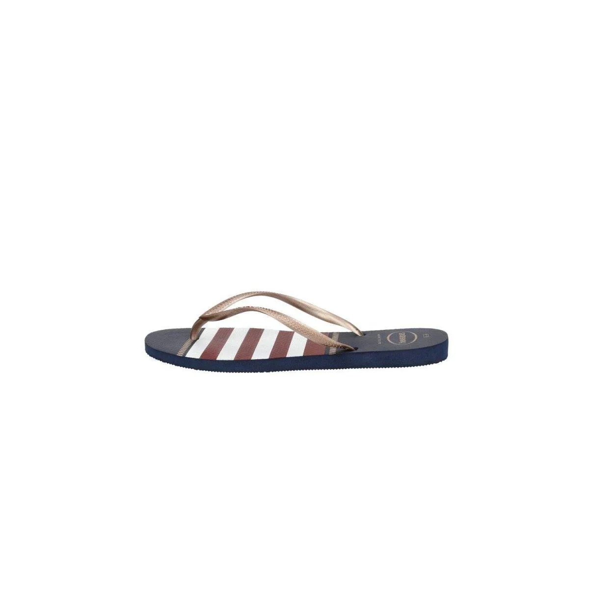 Havaianas Slim Nautical Flip Flops Leather Gold Colour For Women