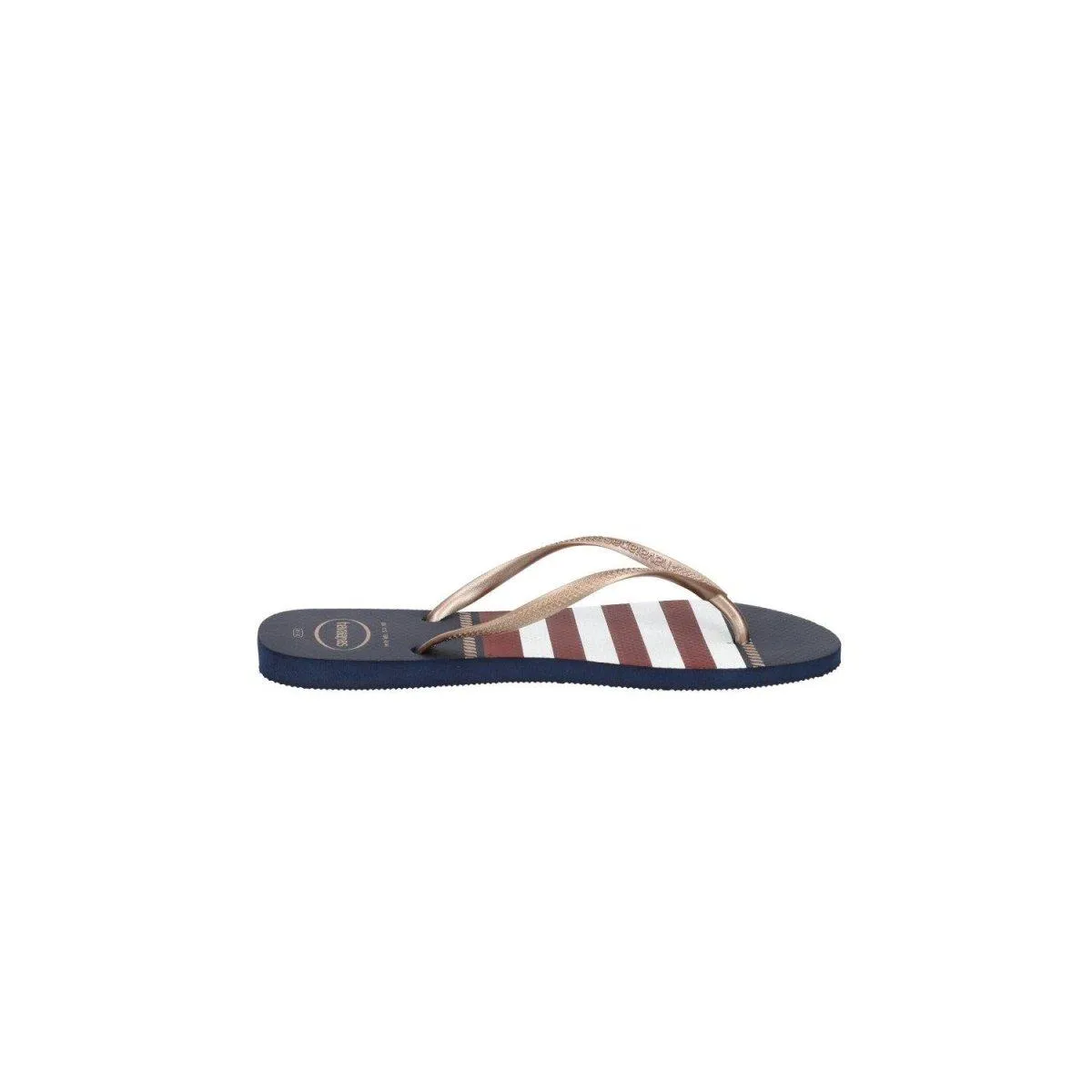 Havaianas Slim Nautical Flip Flops Leather Gold Colour For Women