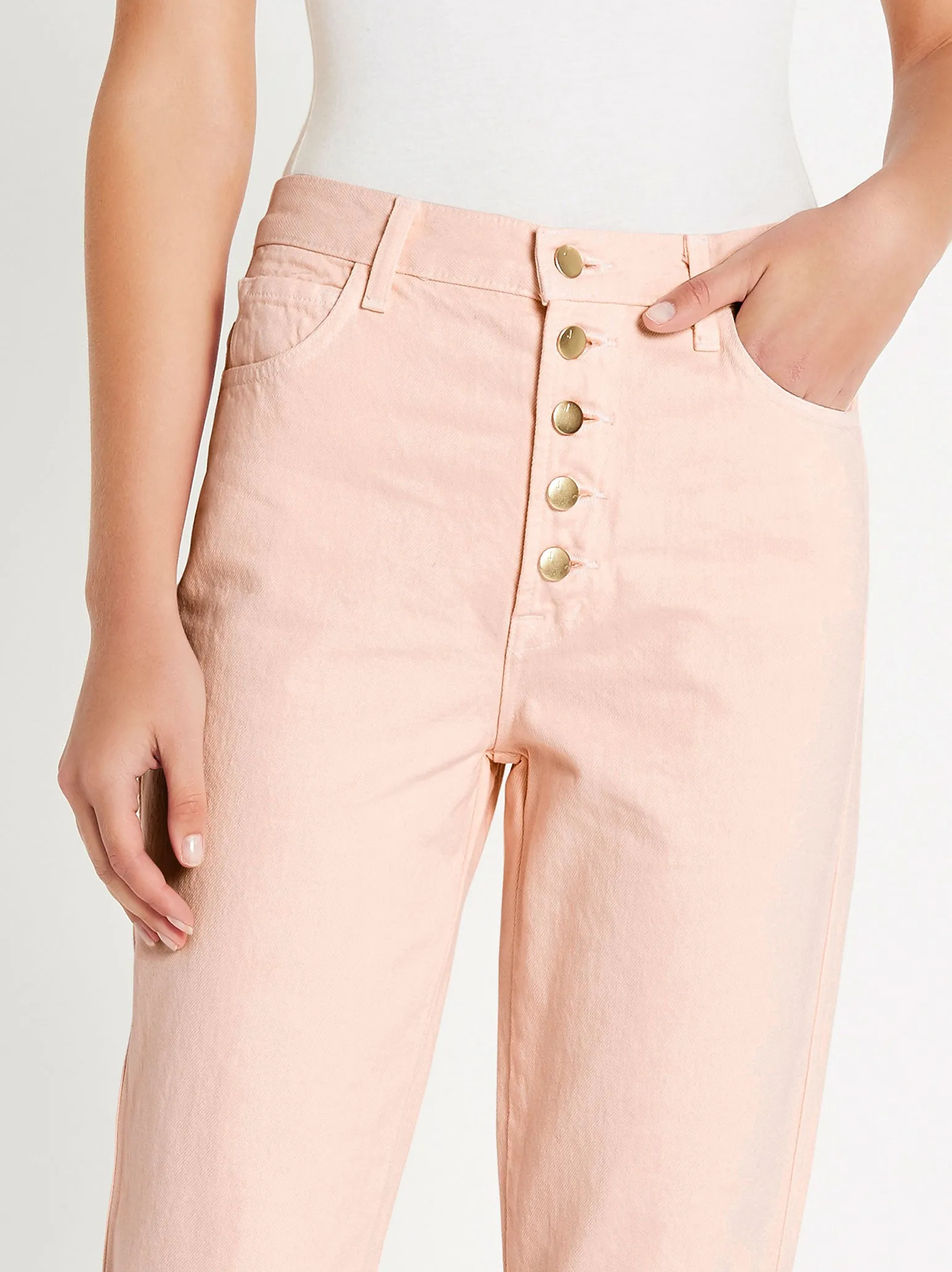 Heather Button Fly Jean