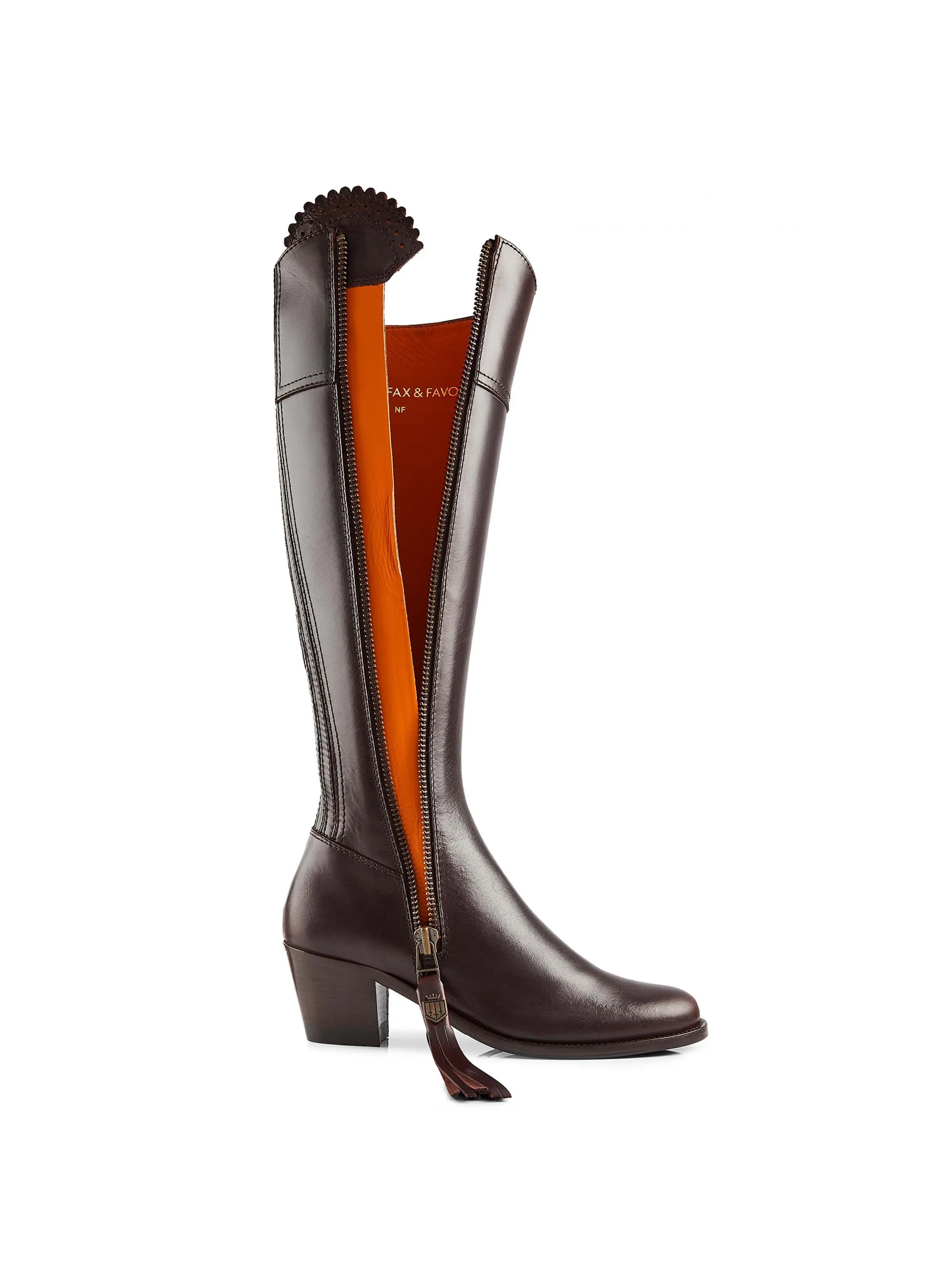 Heeled Regina (Narrow Fit) - Mahogany Leather