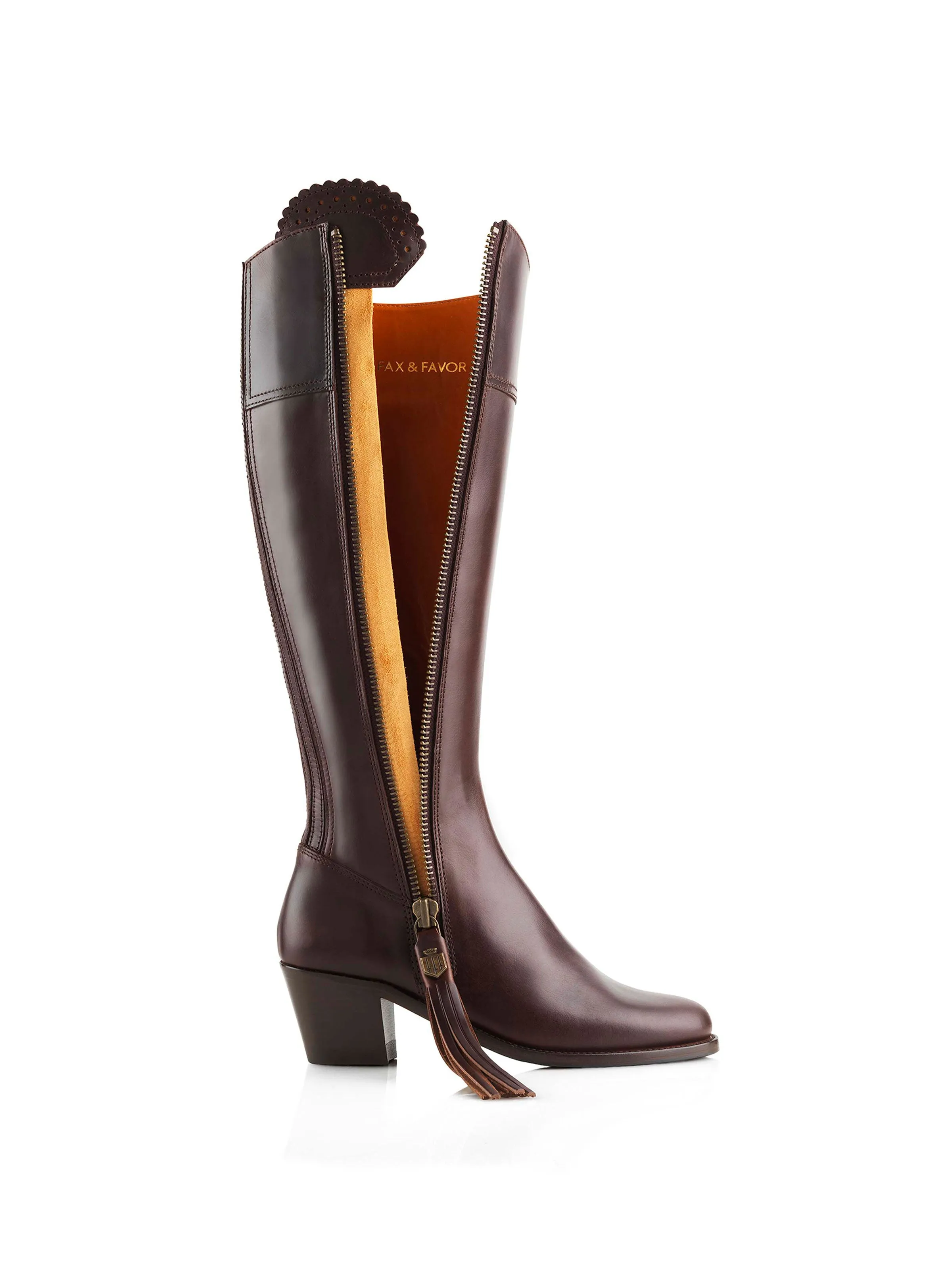 Heeled Regina (Regular Fit) - Mahogany Leather