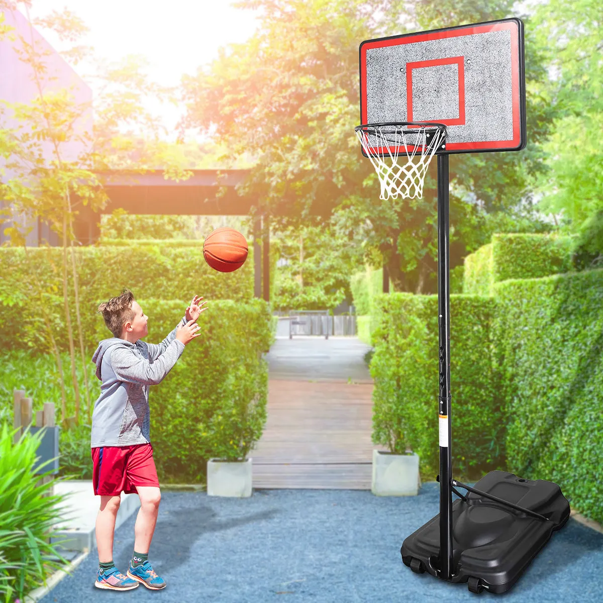 Height-Adjustable Basketball Hoop 44" Backboard Portable Stand Kahuna