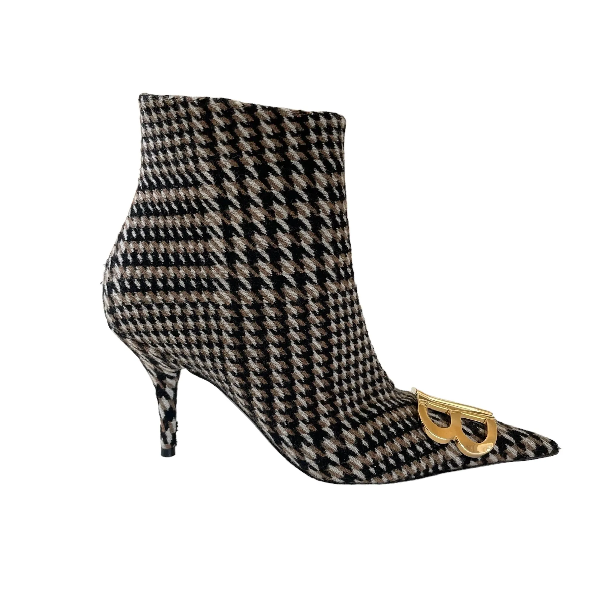 Herringbone Logo Heeled Boots - 38