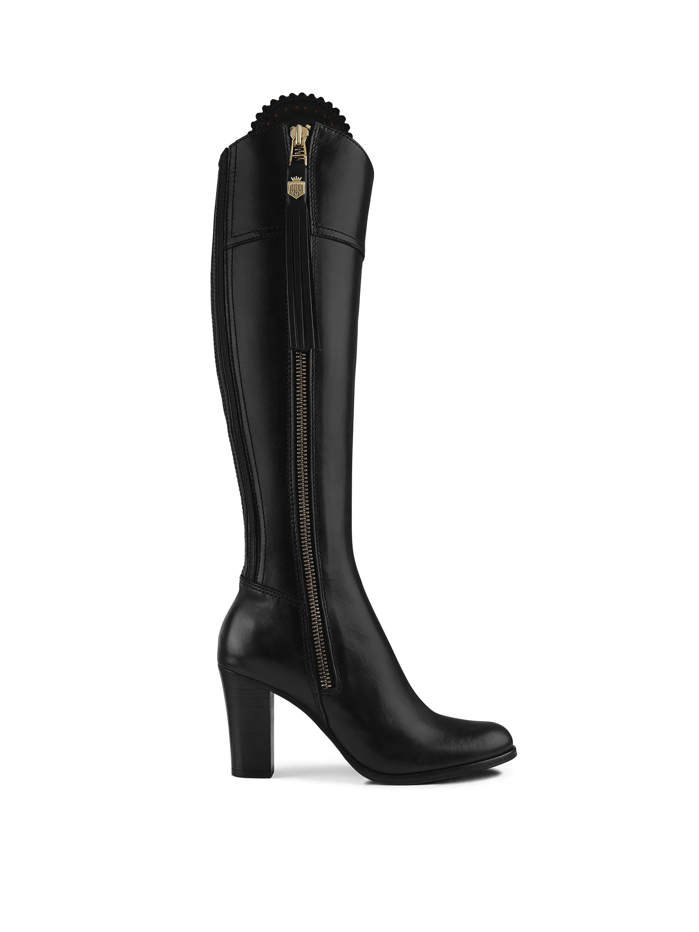 High Heeled Regina (Regular Fit) - Black Leather