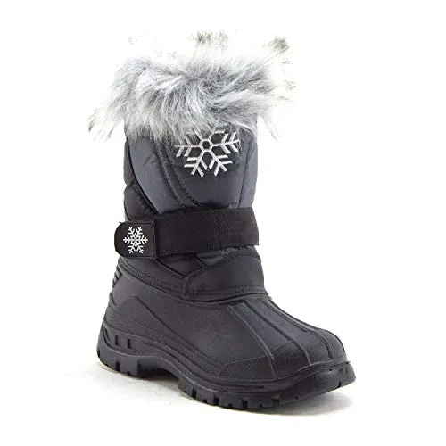 Jazamé Toddler Girls' ICY Waterproof Fur Lined Winter Rain Snow Boots