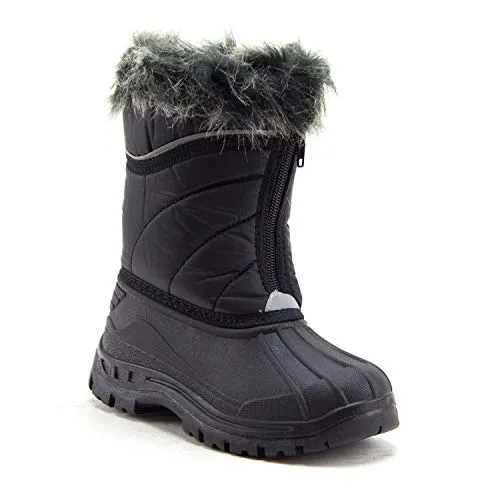 Jazamé Toddler Girls' ICY Waterproof Fur Lined Winter Rain Snow Boots