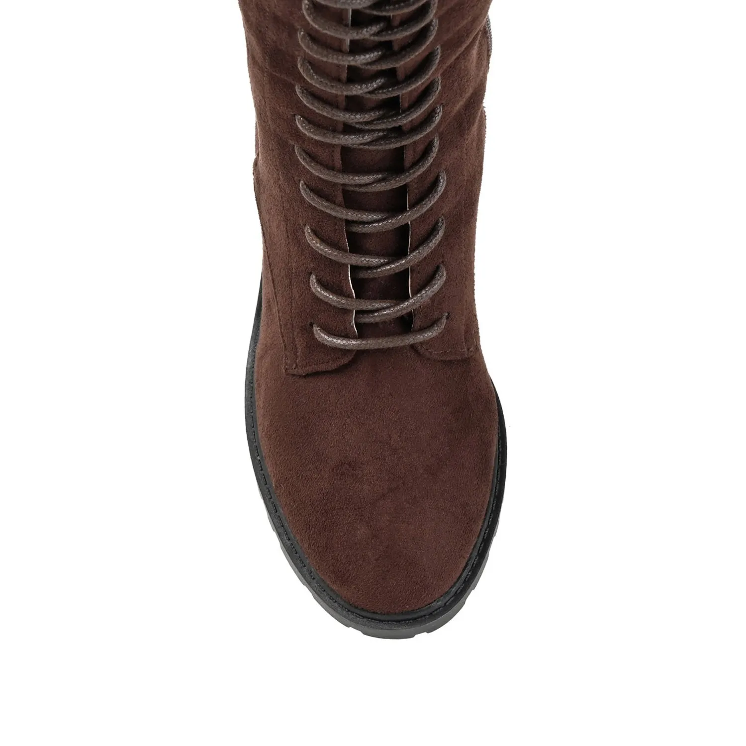 JENICCA LACE-UP BOOTS IN X-WIDE CALF