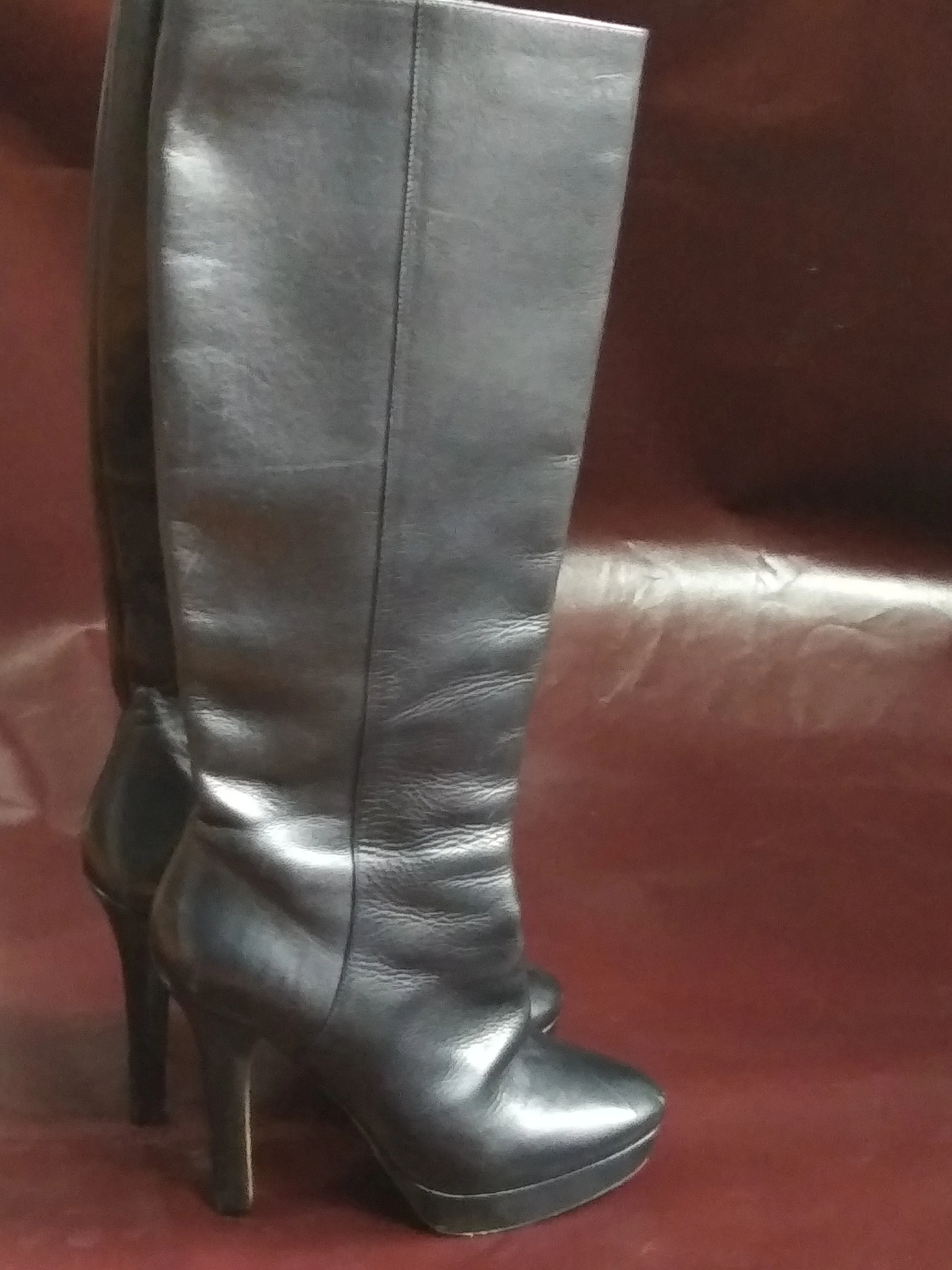 Jimmy Choo Dyot Black Leather Boots Size 38