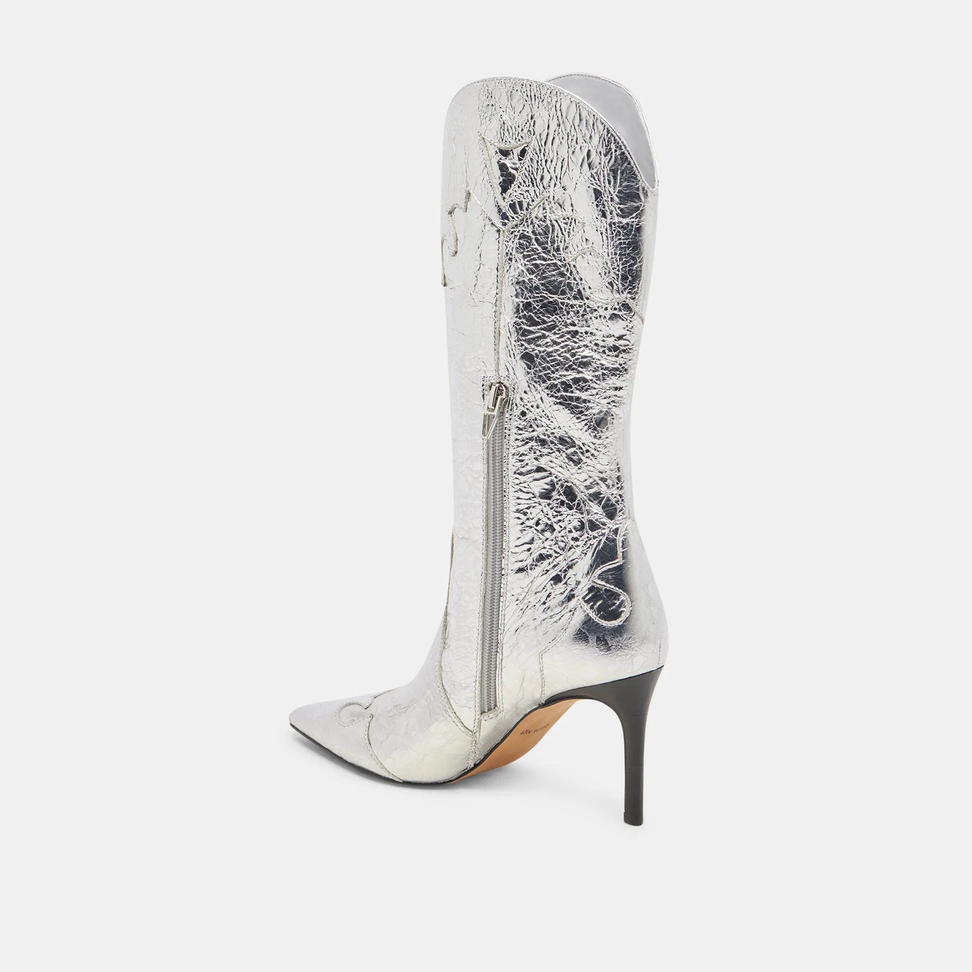 KASEDY BOOTS SILVER DISTRESSED LEATHER